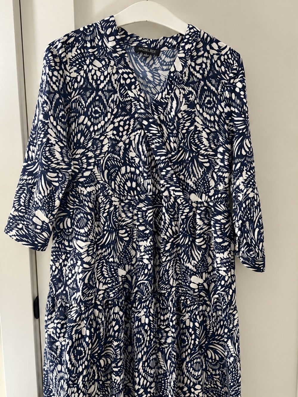RACHEL Rachel Zoe Navy & White Printed Women's Tunic Dress